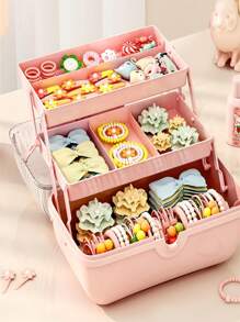 1pc-Guka Hair Accessories Storage Box Pencil Box Art Student Desktop Handmade Toy Storage Box Hair Clips Makeup Organizer - Multicolor - View 8