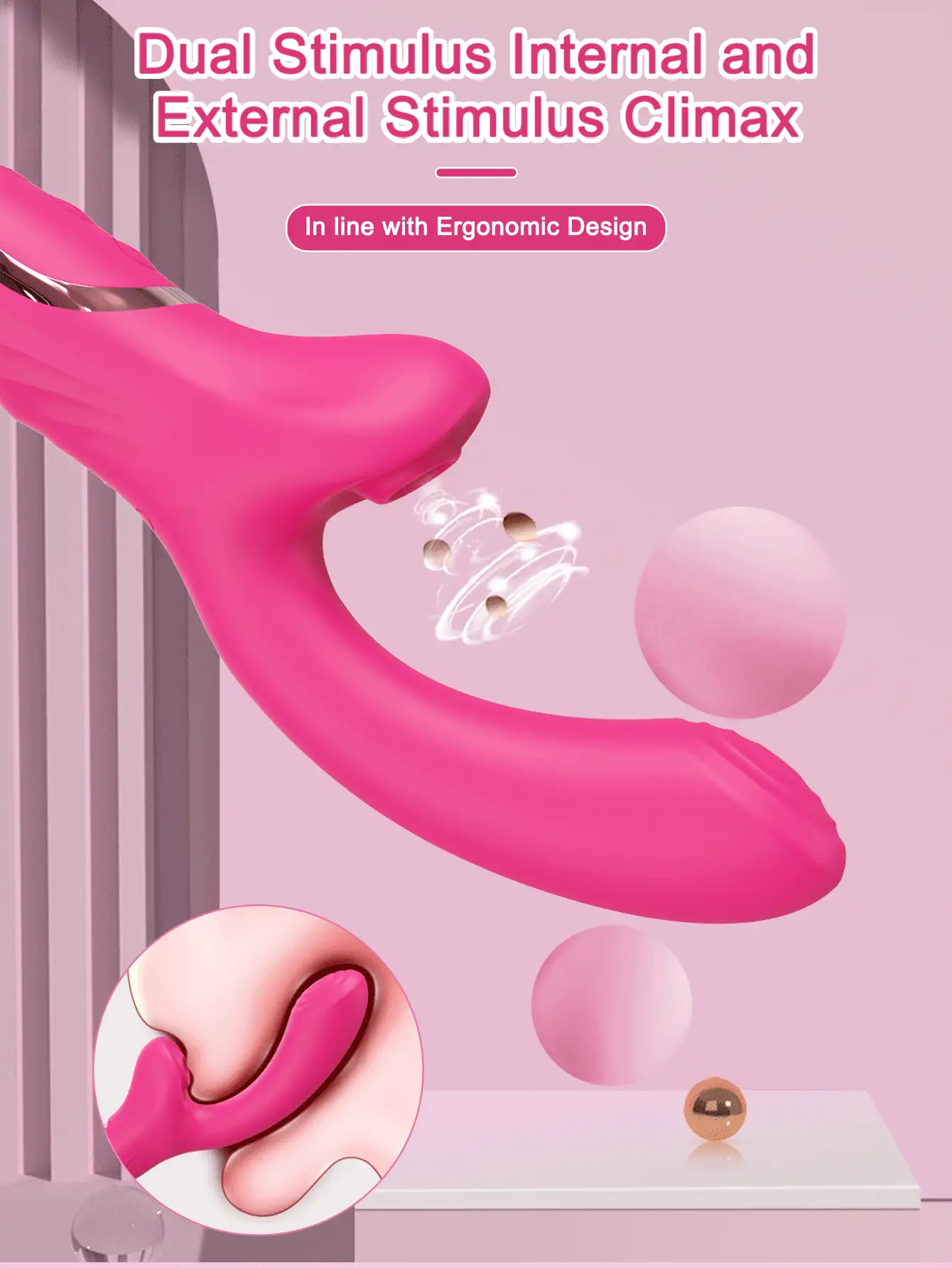 2 en 1 Vibrador clitoriano, juguetes sexuales para mujeres, estimulador oral del clítoris y del punto G, masturbación vaginal, para adultos mayores de 18 años