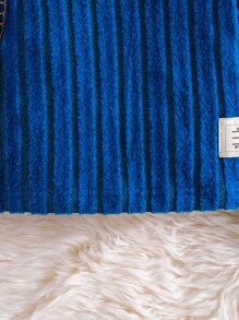 2 件装女婴休闲长袖上衣和时尚喇叭裤套装，春秋季 - 寶藍色 - 查看 7