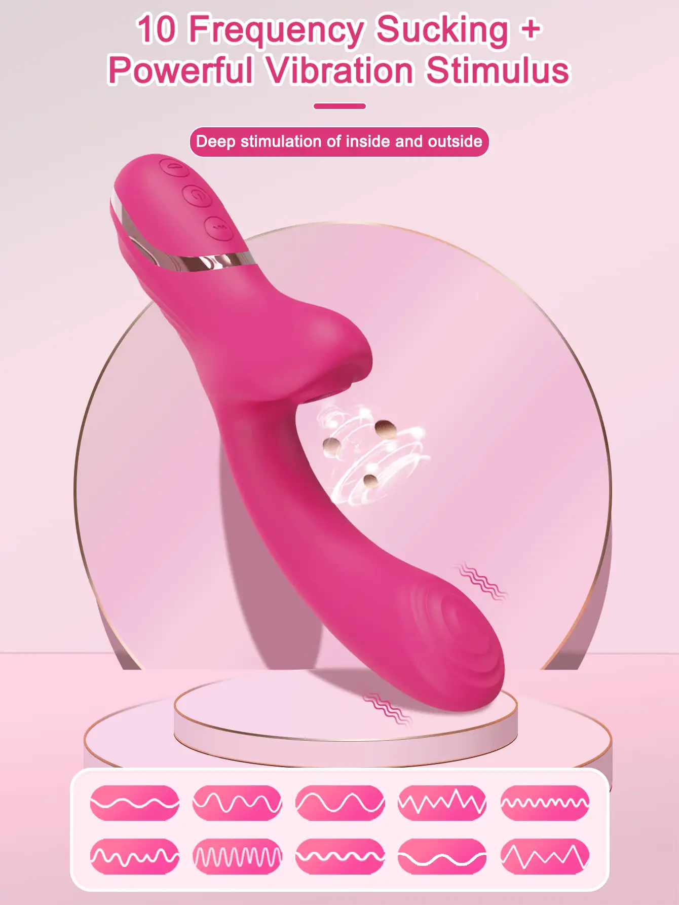 2 en 1 Vibrador clitoriano, juguetes sexuales para mujeres, estimulador oral del clítoris y del punto G, masturbación vaginal, para adultos mayores de 18 años