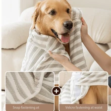 1pc Thickened Absorbent And Quick-Drying Dog Bathrobe, Golden Retriever Labrador Shepherd Bath Towel, Cat Blanket - Grey - View 4