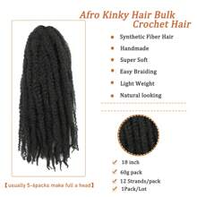 1Pack Twist Braiding Hair  Twist Hair Long  Twist Hair  Afro Kinky Curly Twist Crochet Hair Synthetic Marley Hair Extensions - Black - View 2