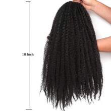 1Pack Twist Braiding Hair  Twist Hair Long  Twist Hair  Afro Kinky Curly Twist Crochet Hair Synthetic Marley Hair Extensions - Black - View 5