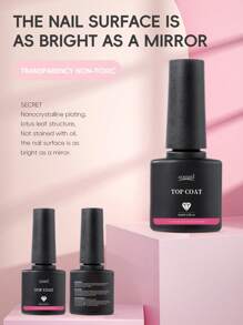 透明底膜和面膜套裝2瓶8毫升持久光亮耐用指甲油套裝,適用於浸泡式uv/led凝膠指甲油,沙龍修甲禮物