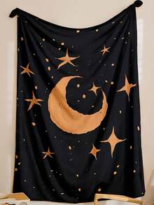 1入組法蘭絨毯子，夜空印花毯子，適用於沙發、辦公室、床上、露營、旅行等，柔軟暖和，適合所有季節使用 - 彩色 - 查看 4