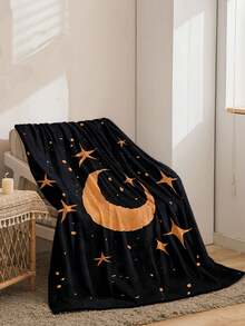 1入組法蘭絨毯子，夜空印花毯子，適用於沙發、辦公室、床上、露營、旅行等，柔軟暖和，適合所有季節使用 - 彩色 - 查看 3