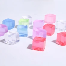 5pcs Ice Cube Squishy Toys, TPR Soft Gel, Cute Stress Relief And Venting Toys For Summer, Icy Cooling Effect - Random Color - View 4