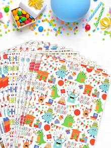 4pcs - Gift Wrapping Paper, 1 Different Style Birthday Gift Wrapping Paper For Birthday Gift Wrapping, Party Decoration, Birthday Bouquet Wrapping, Waterproof Birthday Wrapping Paper For DIY Crafts (19.7 X 27.6 Inches Per Page) - Multicolor - View 3