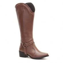Women Mid-Calf Boots - Coffee Brown - View 3