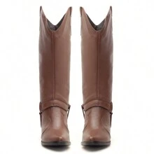 Women Mid-Calf Boots - Coffee Brown - View 6