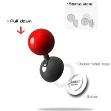YuliSpy 汽車推按搖桿，汽車推按開關，汽車引擎啟動停止按鈕搖桿，全金屬球桿，汽車啟動按鈕，蓋子裝飾調諧汽車配件，模擬競賽風格（紅色） - 紅色 - 查看 2