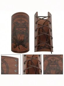 1 peça de acessórios para fantasias medievais, pulseiras, adereços para palco renascentista, alças, mangas de couro, acessórios para dramatização, Natal, Halloween - A - Ver 3