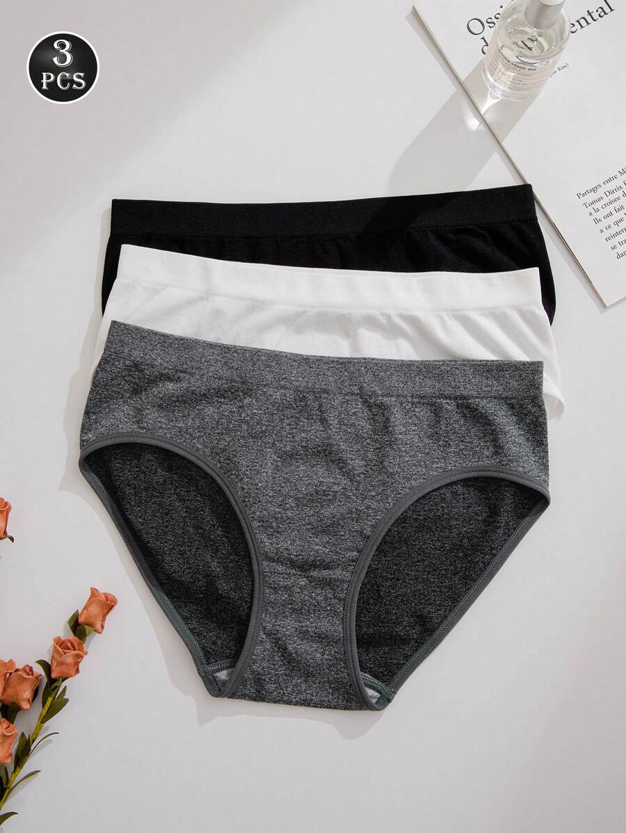 3入組多色無痕中腰舒適女士內褲 - 彩色 - 查看 1