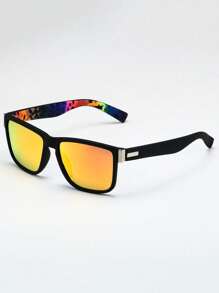 3 Pairs Unisex Square Colorful Decorative Glasses, Fashionable For Daily, Sports, Driving, Etc. - Multicolor - View 3