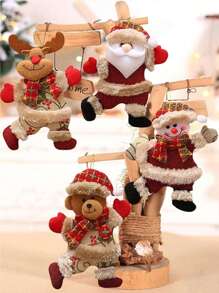 4PCS Christmas Santa Snowman Shaped Wall Hanging, Christmas Tree Decoration Pendant , Christmas Home Car Backpack Pendant, Home Decor Christmas Decorations Room Decor Winter