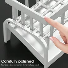 1個廚房水槽海綿架和排水架|多功能櫃臺存儲組織器，帶有碗皂泵，可放置海綿，擦洗器和排水籃 - 彩色 - 查看 10