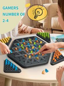 1pc Chain Link Triangle Game Set, Family Party Multiplayer Competitive Table Game For Logic Thinking Exercise, Festival Props Gift (Accessories' Color Random) - Interlocking Geometry Game - View 4