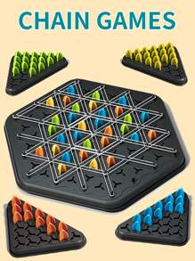 1pc Chain Link Triangle Game Set, Family Party Multiplayer Competitive Table Game For Logic Thinking Exercise, Festival Props Gift (Accessories' Color Random) - Interlocking Geometry Game - View 8