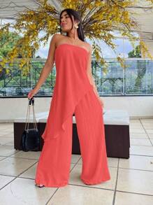 Women Jumpsuits - Watermelon Pink - View 3