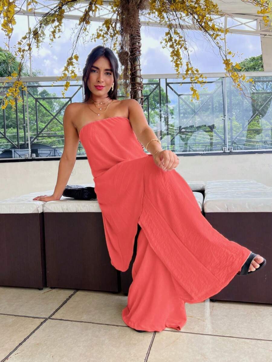Women Jumpsuits - Watermelon Pink - View 1