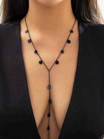 Ladies' Solid Color Niche Design Sexy Long Necklace