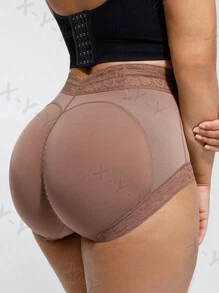 1PC Plus Size Tummy Control Butt Lifting Pants, High Waist Tummy Control Body Shaper Pants, Suitable For Multiple Occasions Daily Wear Briefs - Red Violet - View 6