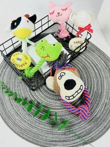 1入寵物狗玩具，帶聲音繩索咬咬玩具，毛絨泰迪小狗，適用於像比熊這樣的中小型品種