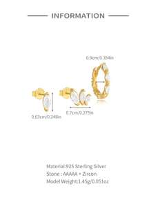 3 Singles Asymmetrical 925 Sterling Silver Earring For Women Stud Earring Suitable For Anniversary Bridal Jewelry Fine Jewelry - Silver - View 9