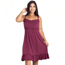 Plus Size Nightgowns & Sleepshirts - Màu hồng gỉ - Xem 2