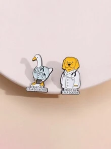 1個可愛的動物醫生造型胸針,適合男女日常佩戴 - 彩色 - 查看 6