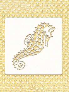 4/8入組卡通海洋動物中空畫板，中空剪裁裝飾噴繪版，學生繪圖工具，中空剪裁日記 - 彩色 - 查看 3