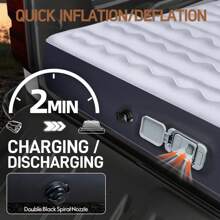 Umbrauto Truck Bed Inflatable Air Mattress For 5.5'-5.8' Full Size Pickup Truck Tent Air Beds With Built-In Rechargeable Electric Air Pump For Outdoor Camping - 灰色 - 查看 6