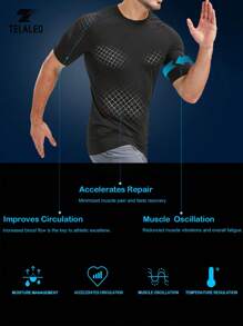 TELALEO 3pcs Men's Compression Active Mid Stretch Moisture Wicking Workout T-Shirt For Outdoor Sports