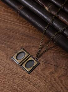 1pc 'New  Covers' Book Locket Bronze Tone Jewelry, Suitable For Daily Wear - Ancient Bronze - View 2