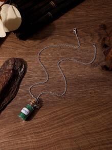 1 件“邪恶”项链，配有女巫帽子饰物，适合日常佩戴 - 復古銀色 - 查看 3