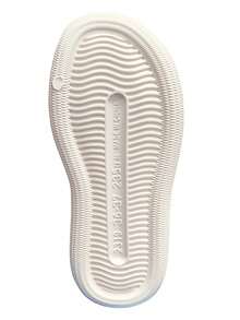 防滑平底沙灘涼鞋，女士EVA拖鞋，超輕柔軟底無聲家居平底拖鞋，適用於夏季 - 白色 - 查看 5