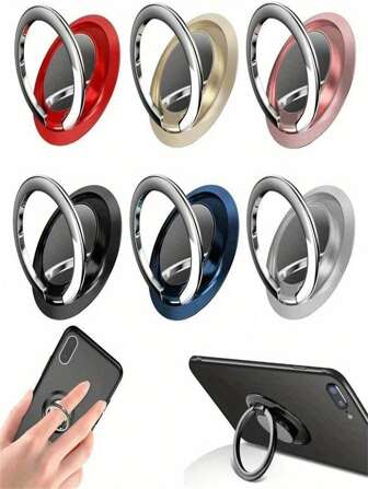 1pc 360 Rotating Finger Ring Phone Holder Mount Back Sticker Magnetic Wireless Charger Friendly Compatible With IPhone, Android Phone, Gift For Birthday, Family, Friends Finger Ring Holder, Phone Grip, Phone Accessories