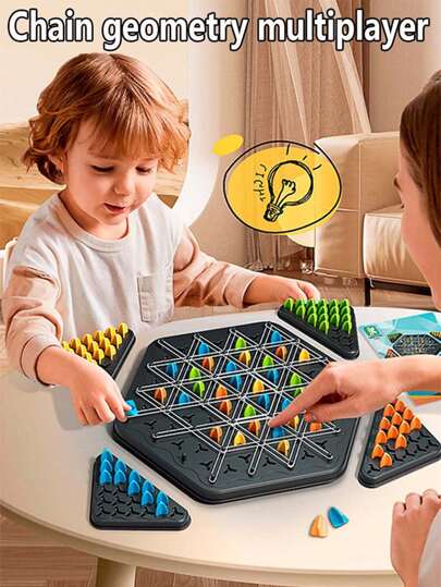 1pc Children Tabletop Game Triangle Chain Game Pieces, Intelligence Development Puzzle Toy, Interactive Parent-Child Game Board, Children's Festival Gift