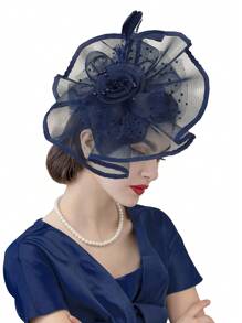 1 buc pălării Fascinators pentru femei anii '50 accesoriu de cap cu voal flori cocktail nuntă petrecere ceai biserică Derby pălărie