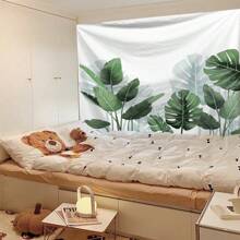 1 件热带绿叶印花涤纶挂毯，适用于客厅、卧室、办公室、派对装饰的壁挂装饰，带垂坠的矩形印花厨房壁挂；附赠 3 个墙钉和 2 个夹子作为礼物，房间旗帜，房间装饰，挂毯，墙壁艺术，房间用品，房间旗帜，家居装饰，挂毯壁挂 - 彩色 - 查看 5