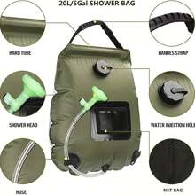 Portable Solar Shower Bag - Solar-Powered Water Heating System, Ultra-Portable, Detachable Hose, Interchangeable Shower Head - Ideal For Outdoor Enthusiasts, Camping, Hiking, Beach Trips, And Swimming Excursions, Enjoy Warm Showers Anywhere!