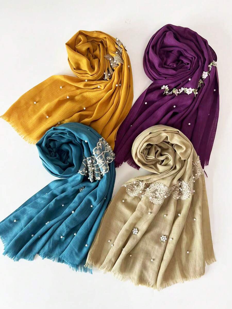 Khăn quàng cổ/Khăn đi biển/Khăn choàng cổ đính cườm thời trang dành cho nữ Thích hợp sử dụng hàng ngày - Nhiều màu - Xem 1