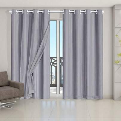 Cortina Blackout Veda Luz Blecaute PVC Com Tecido Voil Para Porta e Janela