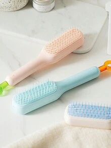 Cepillo mágico desmontable para el cabello, peine telescópico apto para el cabelludo, cepillo de masaje portátil antiestático, desenredante de cabello suave para uso doméstico,herramientas para el cabello - Azul - Ver 2