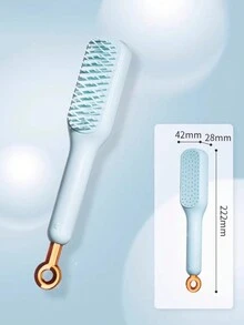 Cepillo mágico desmontable para el cabello, peine telescópico apto para el cabelludo, cepillo de masaje portátil antiestático, desenredante de cabello suave para uso doméstico,herramientas para el cabello - Azul - Ver 4