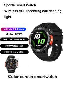 Reloj deportivo inteligente de exteriores HT22 con función de brújula, linterna, contador de pasos, función de llamada - Multicolor - Ver 12