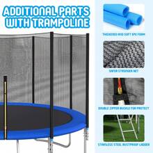 10FT 12FT 14FT Trampoline For Kids With Safety Net Enclosure Trampoline For Adults With Basketball Hoop Outdoor Trampolines 300LBS To 450LBS Weight Capacity ASTM Approved Backyards Trampoline - Blue - View 4