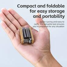 ROCKBROS 便携式自行车维修工具 8 合 1 45CR 合金钢山地车公路车多功能工具套装轻便自行车配件 - 彩色 - 查看 8