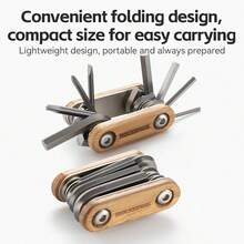 ROCKBROS 便携式自行车维修工具 8 合 1 45CR 合金钢山地车公路车多功能工具套装轻便自行车配件 - 彩色 - 查看 4