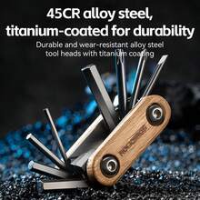 ROCKBROS 便携式自行车维修工具 8 合 1 45CR 合金钢山地车公路车多功能工具套装轻便自行车配件 - 彩色 - 查看 7